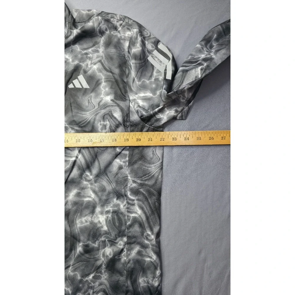 Adidas Men's Jacket  Medium Gray Liquid Camo Full Zip Track Polyester Wind Dry